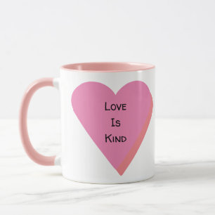 Liebe ist ein nettes Zitat rosa Herz schwarzes Mon Tasse