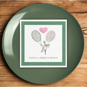 Liebe ist ein perfektes Match Tennis-Brautjungfern Serviette
