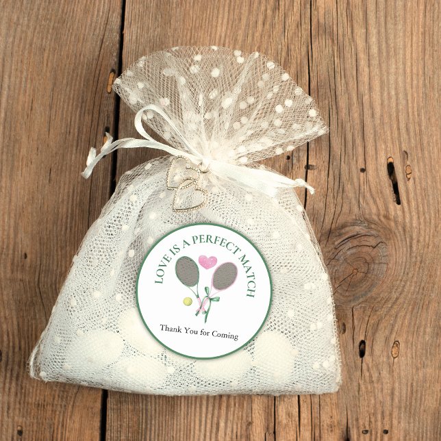 Liebe ist ein perfektes Match Tennis Brautparty Ge Runder Aufkleber (Von Creator hochgeladen)