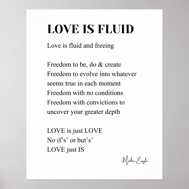 Liebe ist ein Poesie-Wand-Poster Poster (Vorne)
