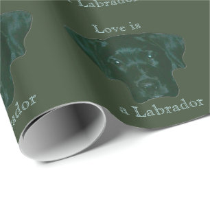 Liebe ist ein schwarzes Retriever-Gesicht Geschenkpapier