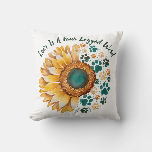 Liebe ist ein vierbeiniges Wort, Hund Lover, Hunde Kissen (Vorderseite)