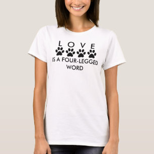 Liebe ist ein vierbeiniges Wort Paw Prints V2 T-Shirt