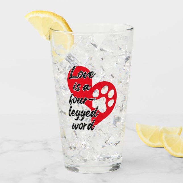 Liebe ist ein vierbeiniges Wort.w Glas (Vorderseite Ice)