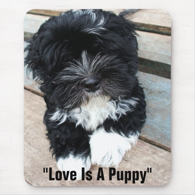 "Liebe ist ein Welpe" mousepad durch Zoltan Buday (Vorne)