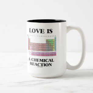 Liebe ist eine chemische Reaktion (periodische Zweifarbige Tasse