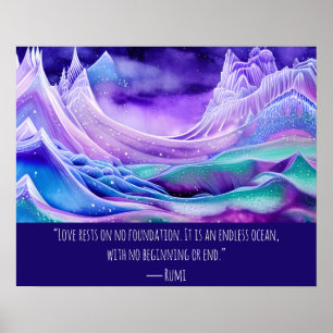 Liebe ist eine endlose digitale Kunst im Meer Poster