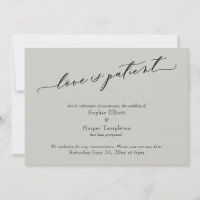 Liebe ist eine grün gepolsterte Hochzeitskarte für