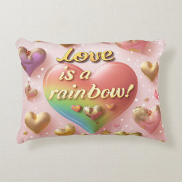 Liebe ist eine Rainbow-Digitale Kunst Dekokissen