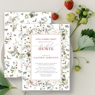 Liebe ist eine süße wilde Blume - Rote Hochzeitsdu Einladung
