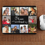 Liebe ist eine wunderbare Sache 10 Foto Collage Bl Mousepad<br><div class="desc">Benutzerdefiniertes Mauspad mit 10 Ihrer bevorzugten Foto. Das Zitat lautet "Liebe ist eine wunderbare Sache",  in dekorativer Kalligrafie geschrieben. Die Fotovorlage ist für Sie Set,  um Ihre Bilder hinzuzufügen,  die im Uhrzeigersinn von oben links. Ihre Fotos werden in einer einfachen Rasterart Foto Collage angezeigt,  um die Formulierung zu gestalten.</div>