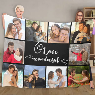 Liebe ist eine wunderbare Sache 10-Foto-Collage Sc Fleecedecke
