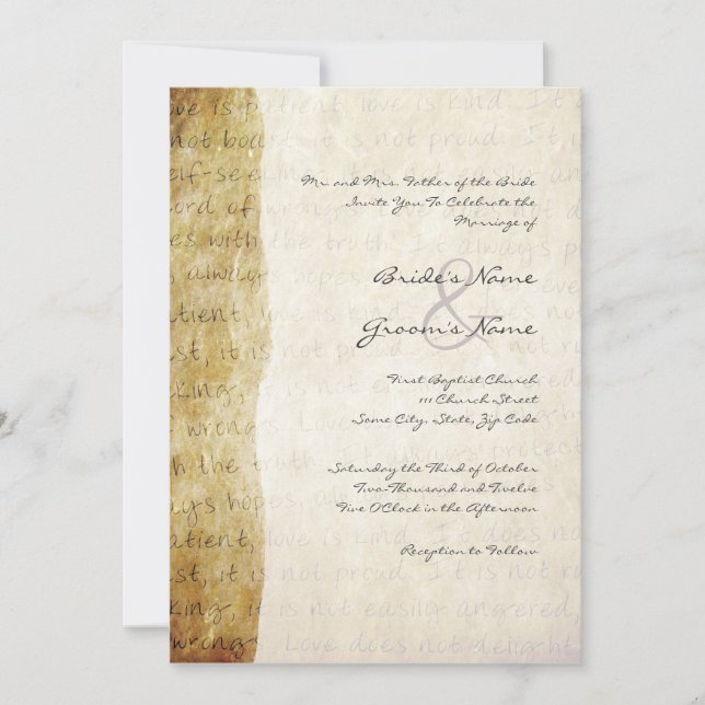 Liebe ist Einladung zum Hochzeitsfeiern (Vorderseite)