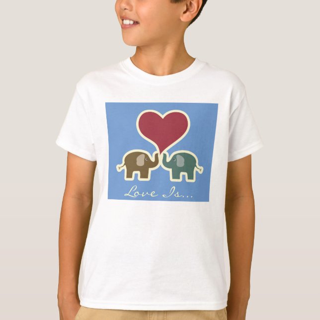 Liebe ist.. Elefantentee T-Shirt (Vorderseite)