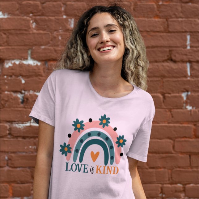 LIEBE IST FARBPINK BOHO RAINBOIN T-Shirt (Von Creator hochgeladen)