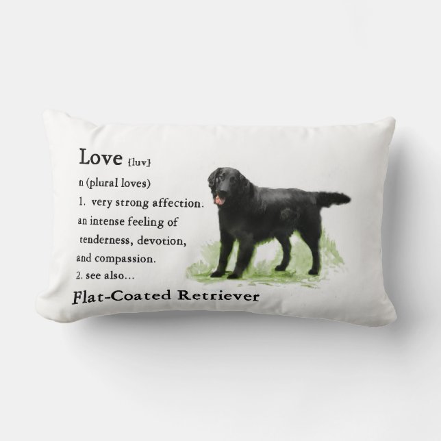 Liebe ist flach überzogener Retriever Lendenkissen (Vorderseite)