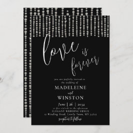 Liebe ist Forever Glitzer Diamond Glitzern Hochzei Einladung