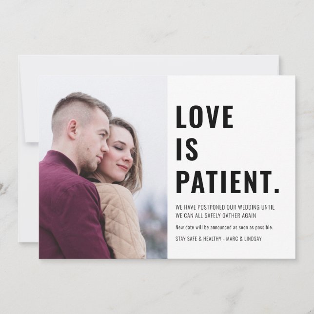 Liebe ist Foto des Patienten Ändern des Datums Save The Date (Vorderseite)