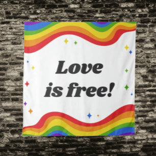 Liebe ist frei: Regenbogen-Stolz-Tapete Wandteppich