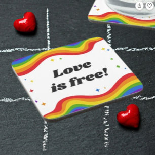 "Liebe ist frei: Regenbogen-Stolz Untersetzer