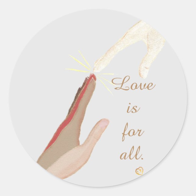 Liebe ist für alle Spirituellen Universellen Handa Runder Aufkleber (Vorderseite)