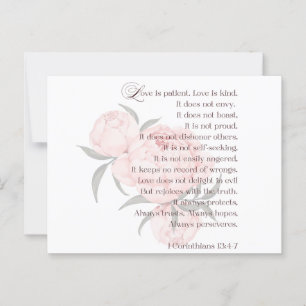 Liebe ist geduldig – Bibel-Hochzeitspostkarte Postkarte
