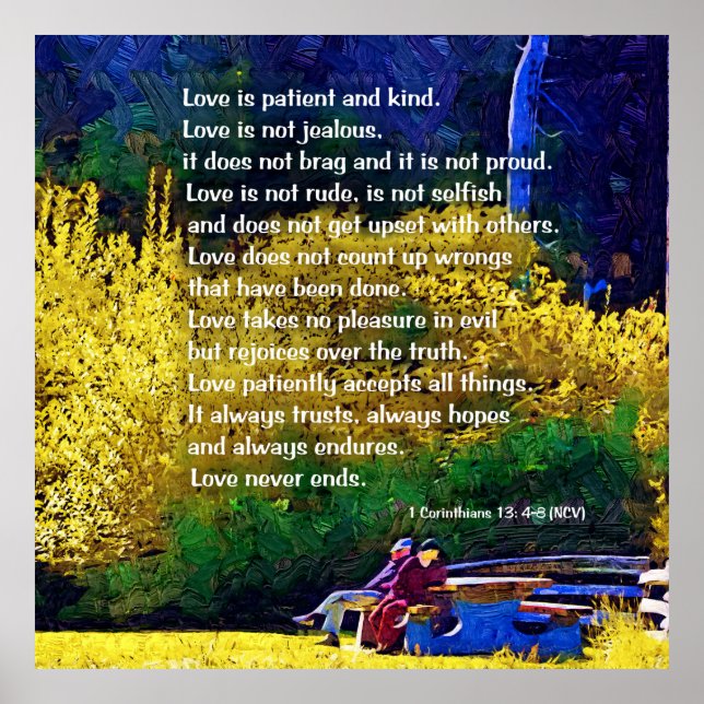 Liebe ist geduldig: ein Paar im Park Poster (Vorne)