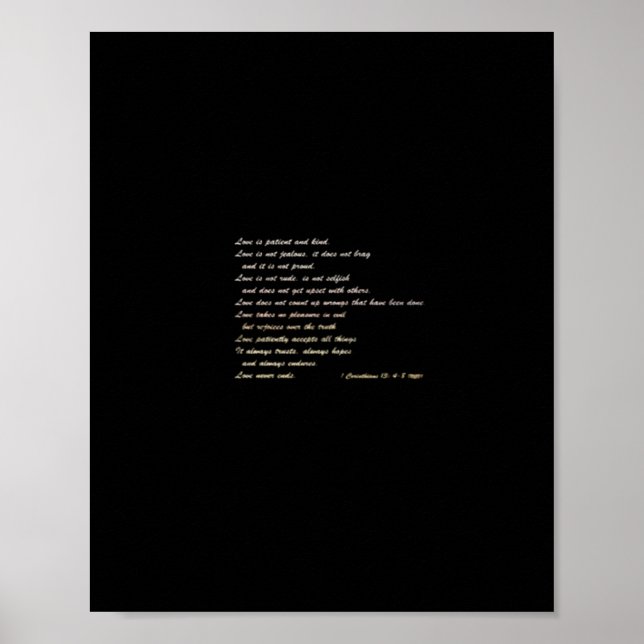 Liebe ist geduldig Einfaches inspirierendes Design Poster (Vorne)