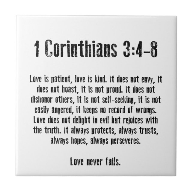 Liebe ist geduldig fliese (Vorderseite)