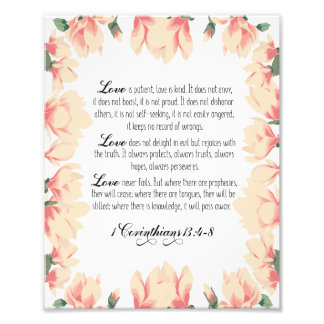 Liebe ist geduldig, Liebe ist freundlich,1 Korinth Fotodruck