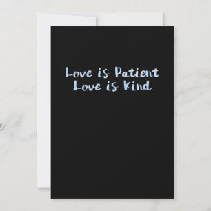 Liebe ist geduldig Liebe ist freundlich Blaue Mini Feiertagskarte