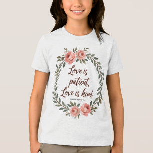 Liebe ist geduldig, Liebe ist gütig Bibel-T-Shirt Tri-Blend Shirt