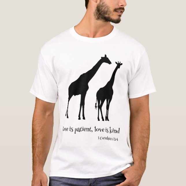 Liebe ist geduldig, Liebe ist Kind-Giraffe-T - Shi T-Shirt (Vorderseite)