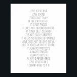 Liebe ist geduldig, Liebe ist nett... -1 Korinthen Poster<br><div class="desc">Liebe ist geduldig, Liebe ist nett... -1 Korinthen 13</div>
