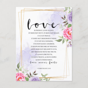 Liebe ist geduldig, Liebe ist nett Postkarte