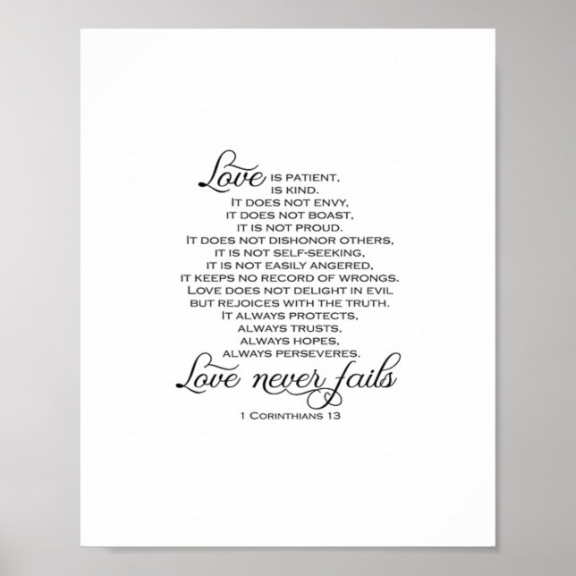Liebe ist geduldig Liebesantrag Liebe versagt nie  Poster (Vorne)