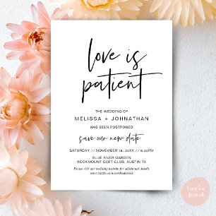 Liebe ist geduldig, Neues Hochzeitdatum ändern Einladung