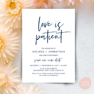 Liebe ist geduldig, Neues Hochzeitdatum ändern Einladung