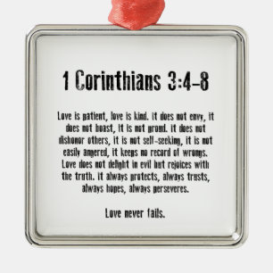 Liebe ist geduldig silbernes ornament