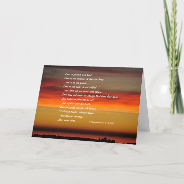 "Liebe ist geduldig und freundlich..." Grußkarte Karte (Vorderseite)