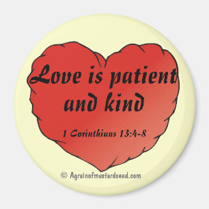Liebe ist geduldig und gütig Gottes Liebesladen Magnet