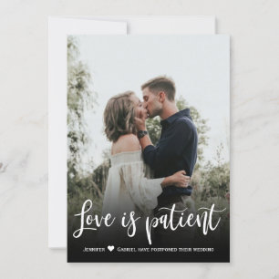 Liebe ist geduldig - Verschobene Hochzeitsankündig Einladung