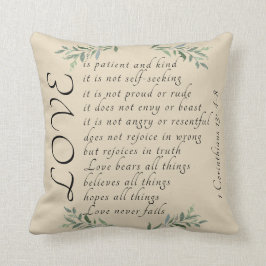 Liebe ist geduldige Liebe ist freundliches Kissen