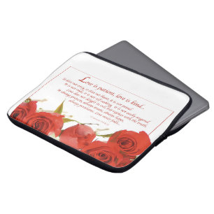 Liebe ist Geduldige Rote Rose Laptopschutzhülle