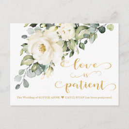 Liebe ist geduldige Weiße Blumenhochzeit aufgescho Postkarte