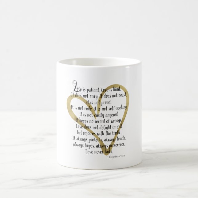 Liebe ist geduldiges Herz Kaffeetasse (Mittel)