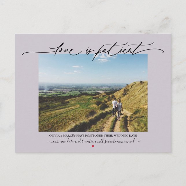 Liebe ist geduldiges Hochzeitsplantat Postkarte (Vorderseite)