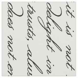 Liebe ist geduldiges Vintages Typografie-Gewebe Stoff