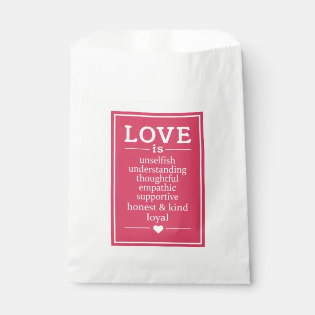 Liebe ist ... Gefälligkeitstaschen Geschenktütchen (Vorderseite)