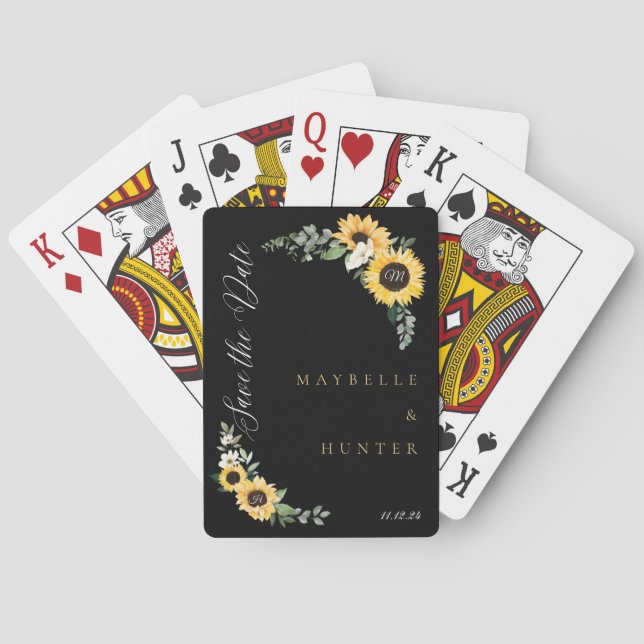 Liebe ist Gelbfärbung der Gelbblume Spielkarten (Rückseite)